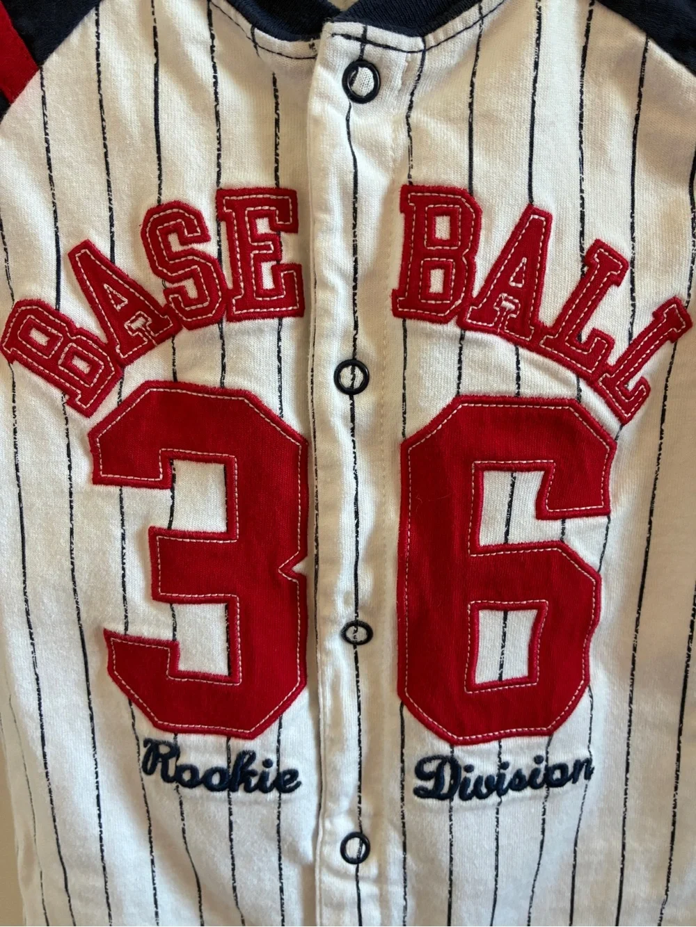 Carter's Navy, White & Red Baseball '36' Sleep Romper Baseball Lifestyle 101
